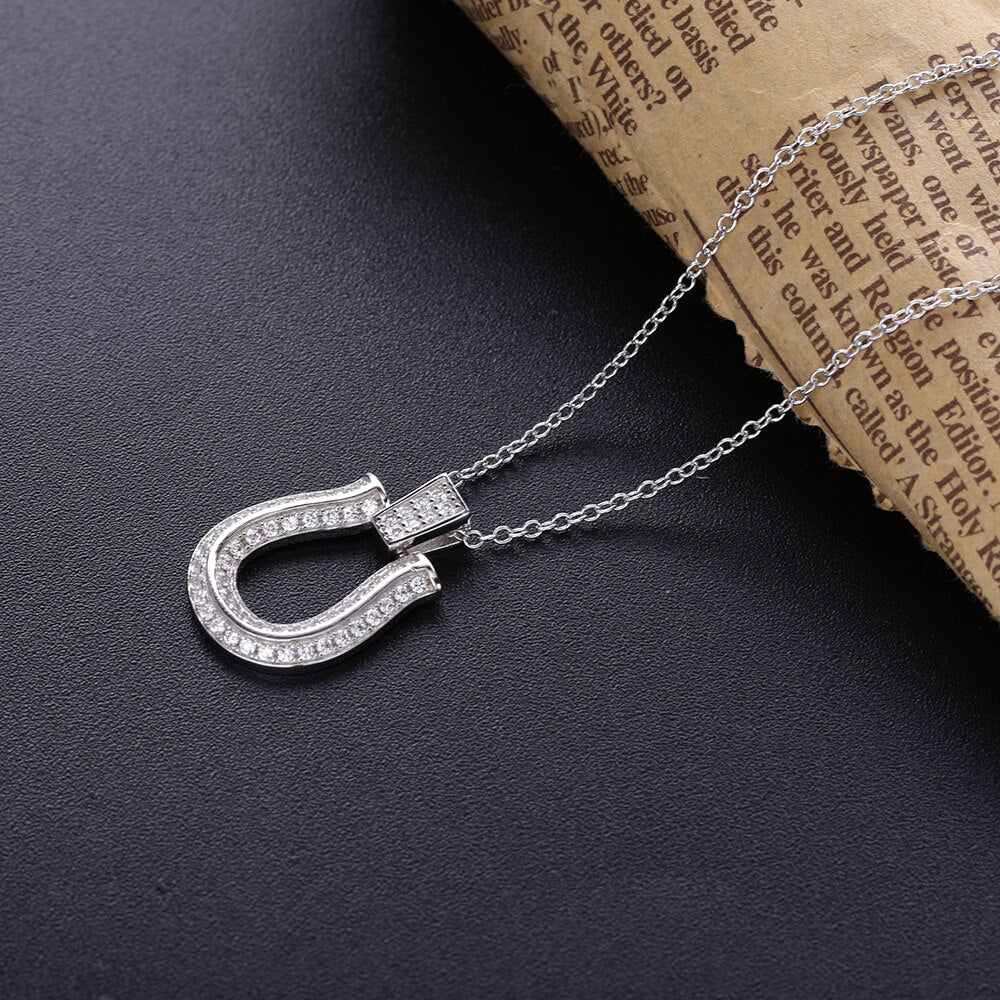 Collier Fer à Cheval étincelant Argent