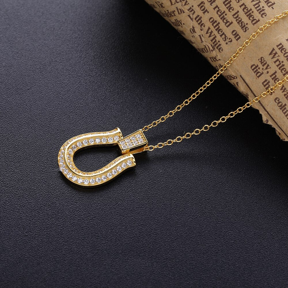 Collier Fer à Cheval étincelant Argent