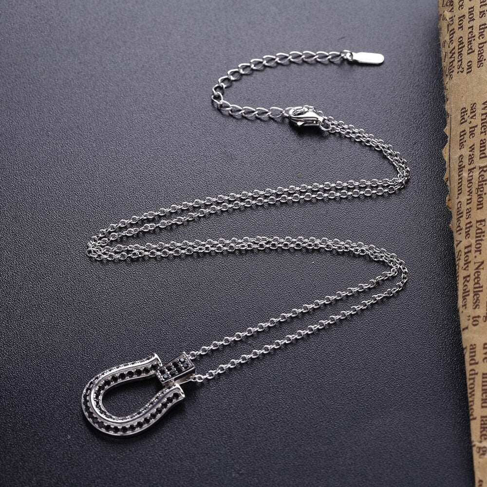 Collier Fer à Cheval étincelant Argent