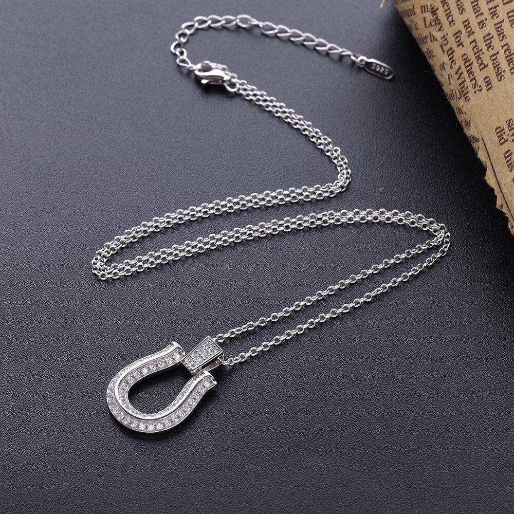 Collier Fer à Cheval étincelant Argent