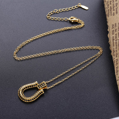 Collier Fer à Cheval étincelant Argent