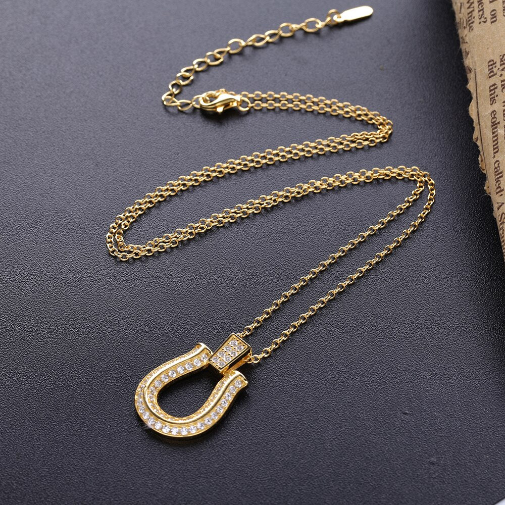 Collier Fer à Cheval étincelant Argent