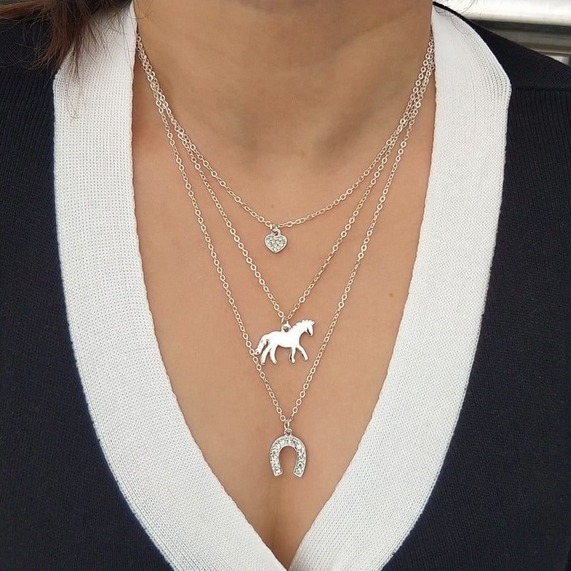 Collier Cheval <br> Ensemble de trois colliers