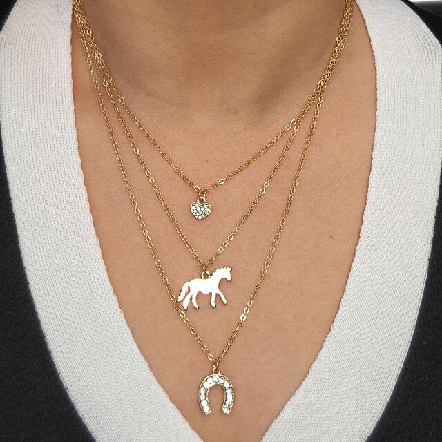 Collier Cheval <br> Ensemble de trois colliers