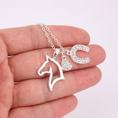Collier Cheval Triple pendentifs