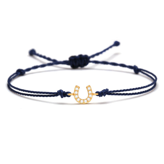 Bracelet Cheval <br> Fer à Cheval Ficelle