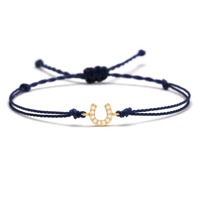 Bracelet Cheval <br> Fer à Cheval Ficelle