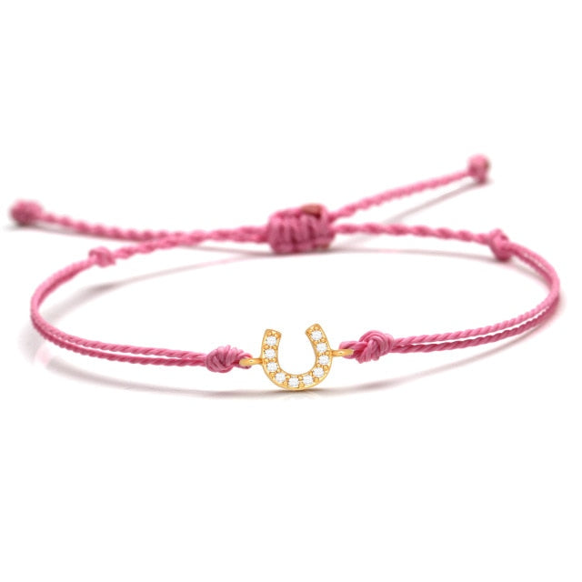 Bracelet Cheval <br> Fer à Cheval Ficelle