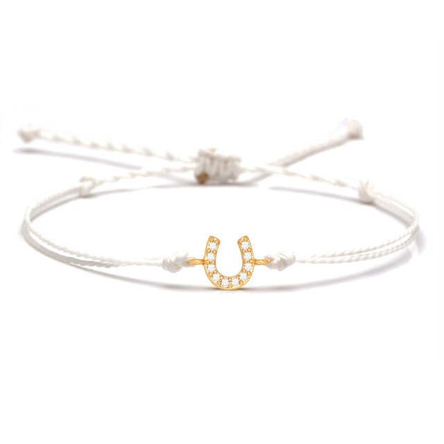 Bracelet Cheval <br> Fer à Cheval Ficelle