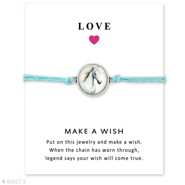 Bracelet cordon bleu cheval