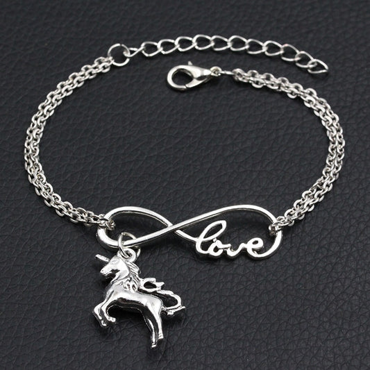 Bracelet Cheval Amour infini (métal)