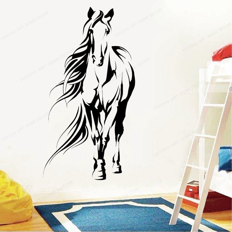 grand autocollant mural cheval