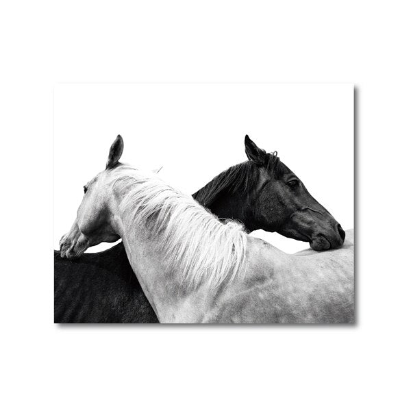 Tableau Chevaux Noir et Blanc
