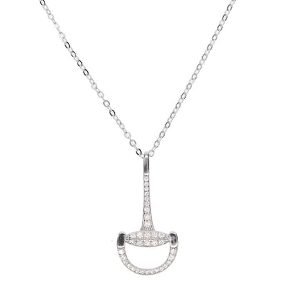 Pendentif Mors Cheval avec cristaux (Argent)