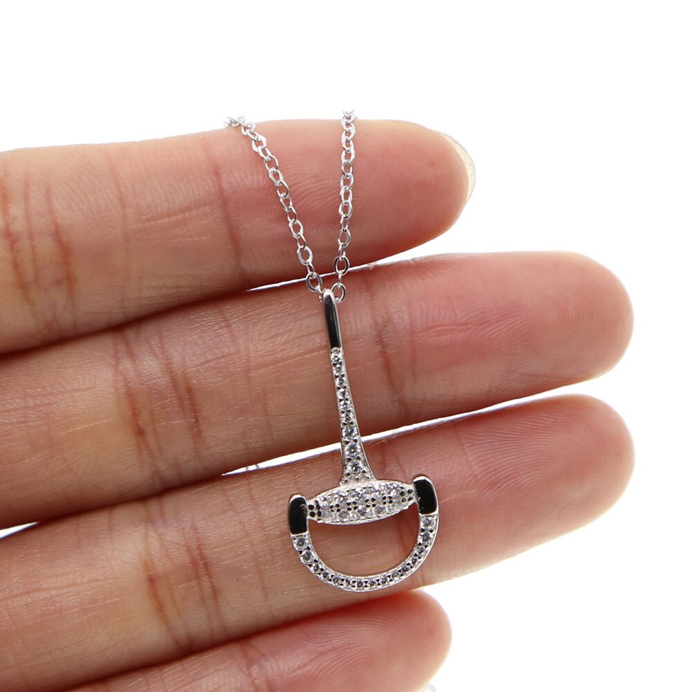 Pendentif Mors Cheval avec cristaux (Argent)