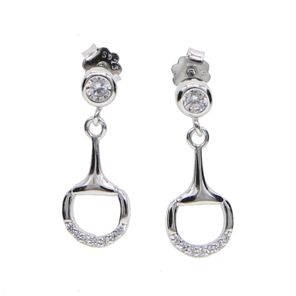 Boucles d'oreilles Cheval Mors Argent et Zircon