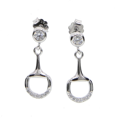 Boucles d'oreilles Cheval Mors Argent et Zircon