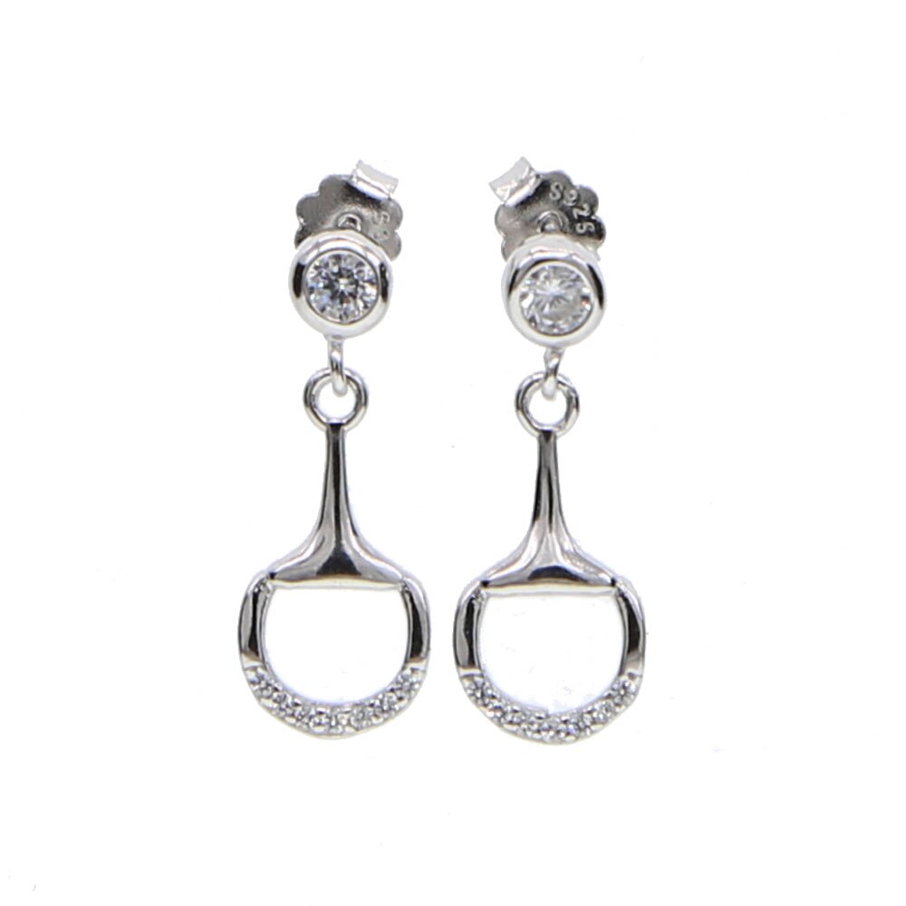 Boucles d'oreilles Cheval Mors Argent et Zircon