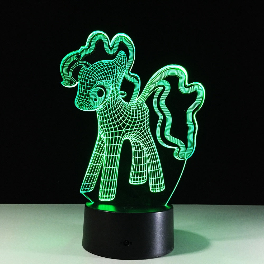 Lampe 3d poney