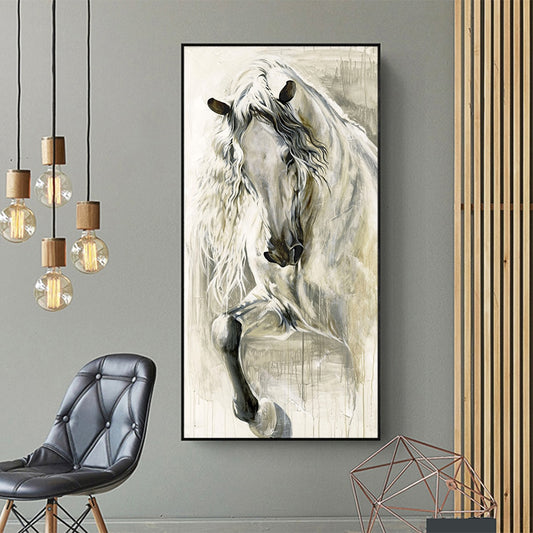 Tableau Cheval Blanc Abstrait
