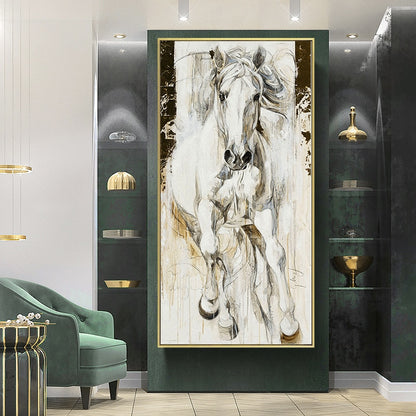 Tableau Cheval Blanc Abstrait