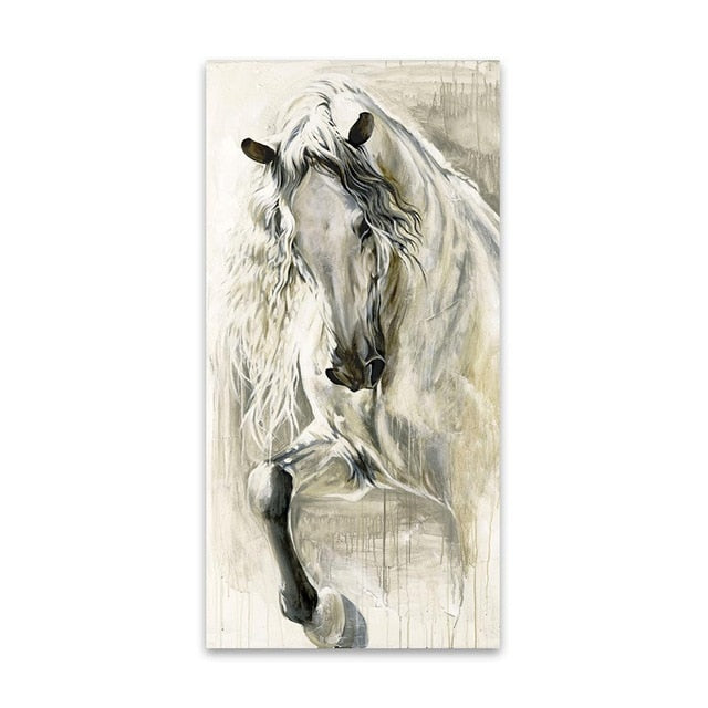 Tableau Cheval Blanc Abstrait