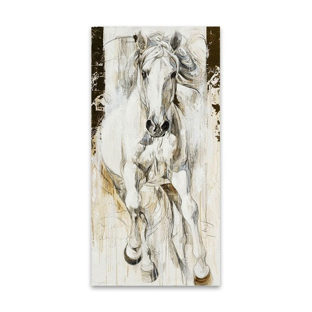 Tableau Cheval Blanc Abstrait