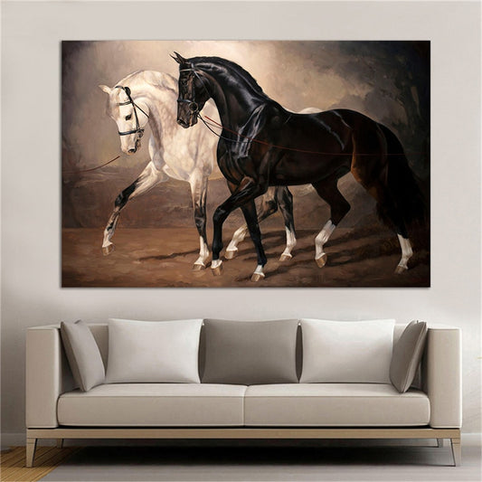 Tableau Cheval <br> Blanc et Cheval Noir