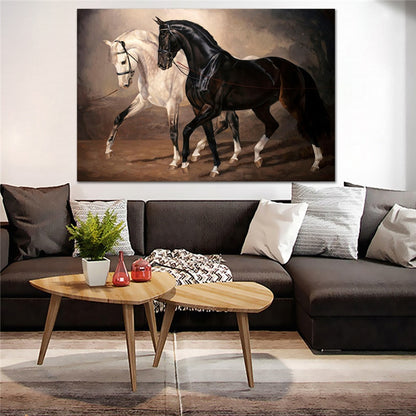 Tableau Cheval <br> Blanc et Cheval Noir
