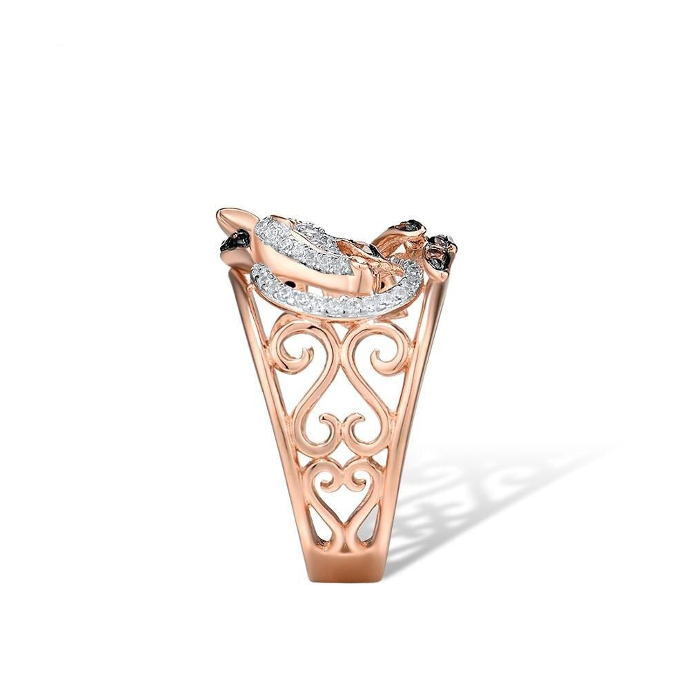Bague Tête de Cheval en Argent Rose