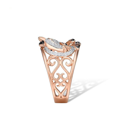 Bague Tête de Cheval en Argent Rose