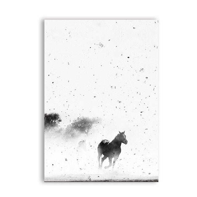Tableau Cheval <br> Style Scandinave