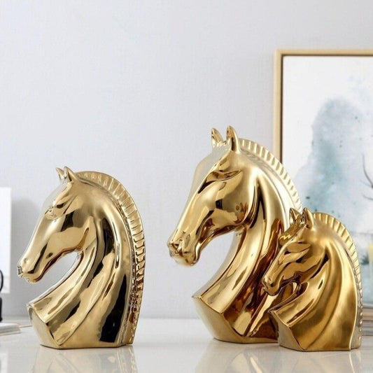 Statue Cheval <br> Buste en Céramique