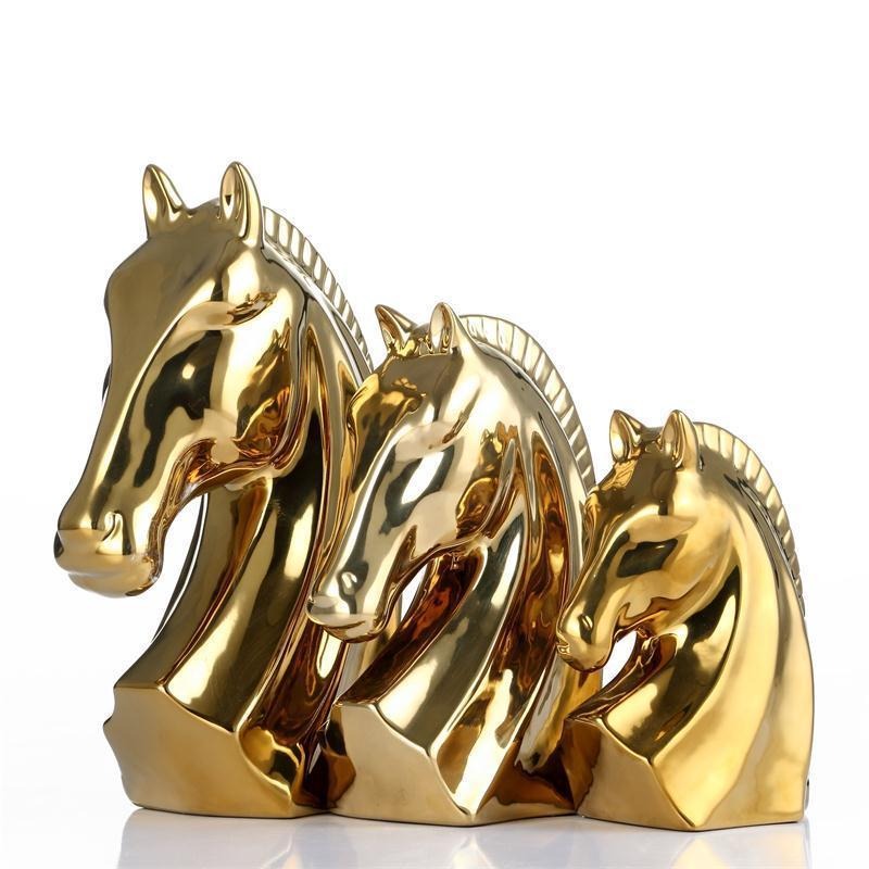 Statue Cheval <br> Buste en Céramique
