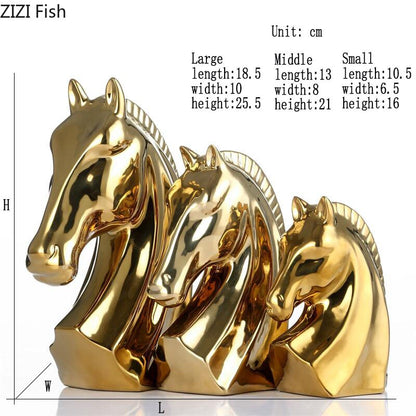 Statue Cheval <br> Buste en Céramique