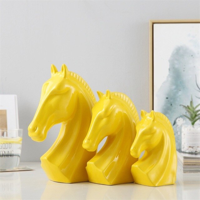 Statue Cheval <br> Buste en Céramique