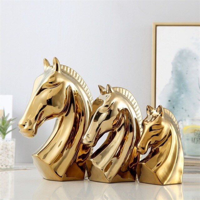 Statue Cheval <br> Buste en Céramique