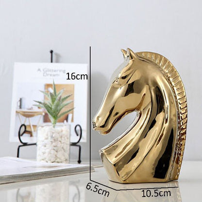 Statue Cheval <br> Buste en Céramique