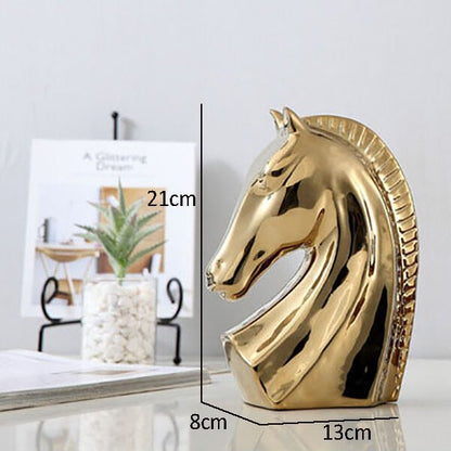 Statue Cheval <br> Buste en Céramique