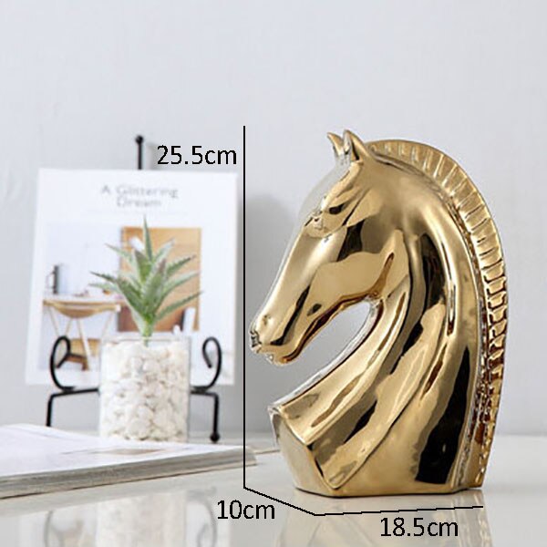 Statue Cheval <br> Buste en Céramique