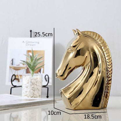 Statue Cheval <br> Buste en Céramique