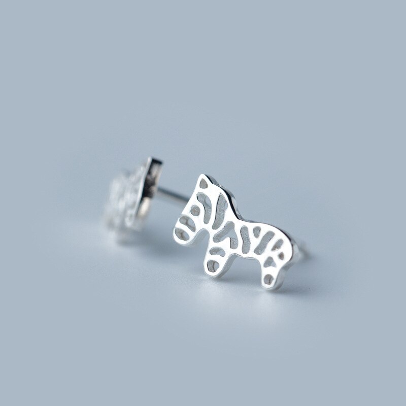 Boucles d'oreilles puces Poney en Argent