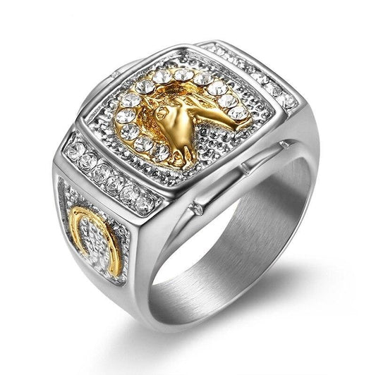 Bague chevalière tête de cheval