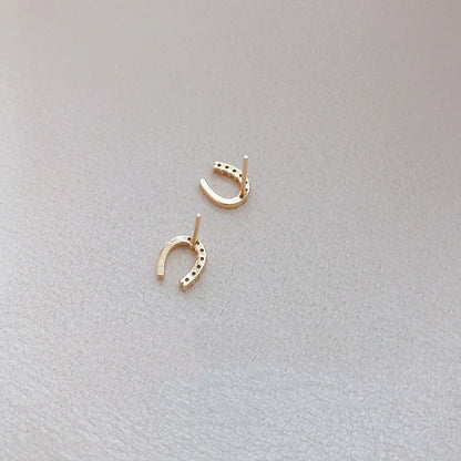 Boucles d'oreilles Fer à Cheval en Argent et Zircon