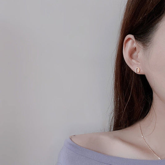 Boucles d'oreilles Fer à Cheval en Argent et Zircon