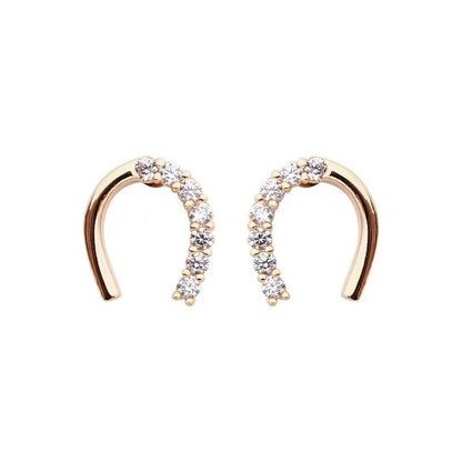 Boucles d'oreilles Fer à Cheval en Argent et Zircon