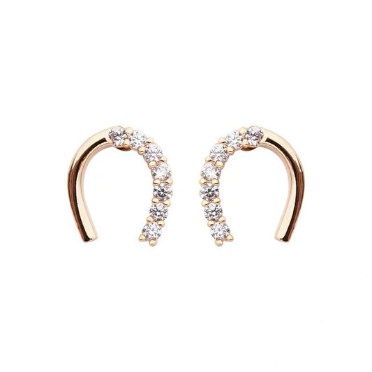 Boucles d'oreilles Fer à Cheval en Argent et Zircon