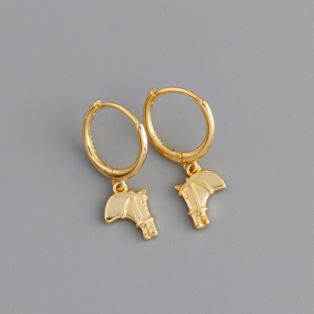 boucles d'oreilles dormeuses cheval en or