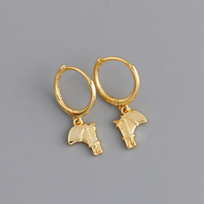 boucles d'oreilles dormeuses cheval en or