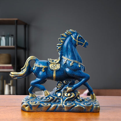 Statue Cheval Bleu